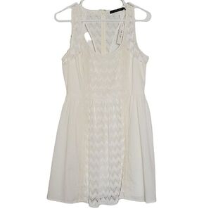 7031 * Ark & Co Lace Mini Dress Ivory Size L NWT